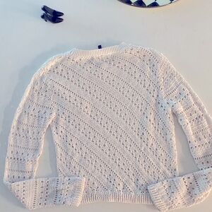 White crochet sweater. Theory size small- like new